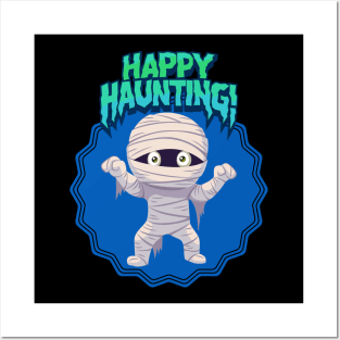 Halloween Kid Mummy Happy Haunting! shirt Posters and Art